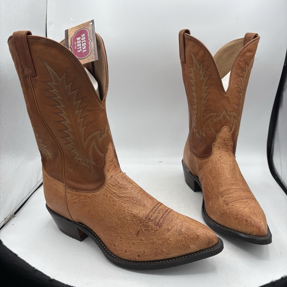 Nocona Boots Mens Size 11 EEE Ostrich Leather Western Cowboy Brown 7092305303
